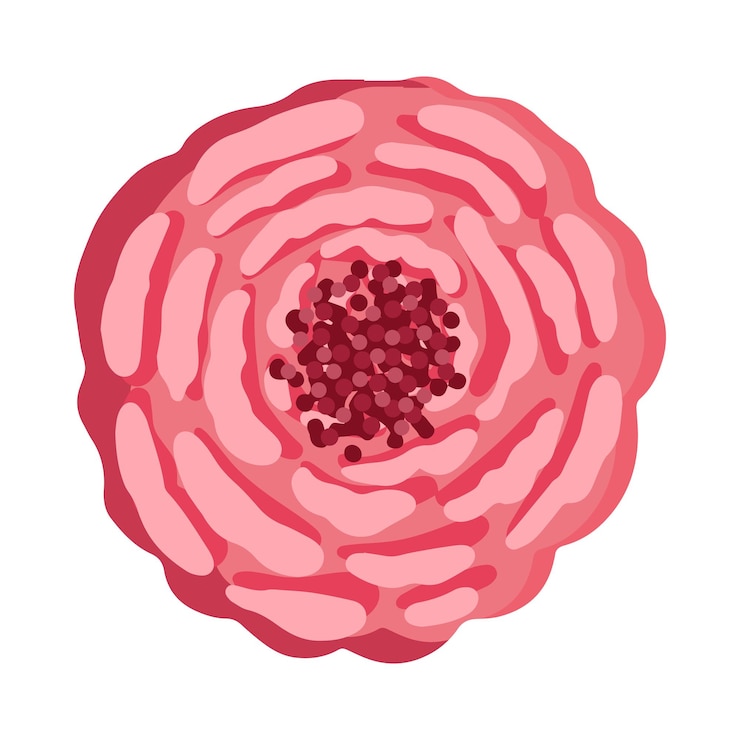 Vettore simpatico bocciolo di rosa rosa illustrazione vettoriale botanica isolata su sfondo bianco per tessuto decorativo per poster di cartoline e altri usi
