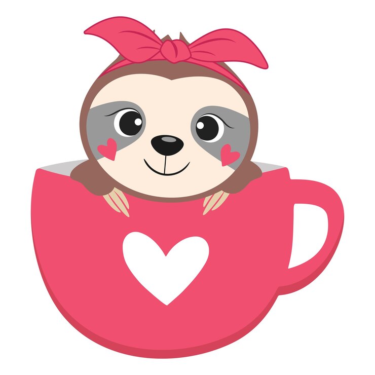 Vettore simpatico bradipo di san valentino. illustrazione di riserva di vettore.