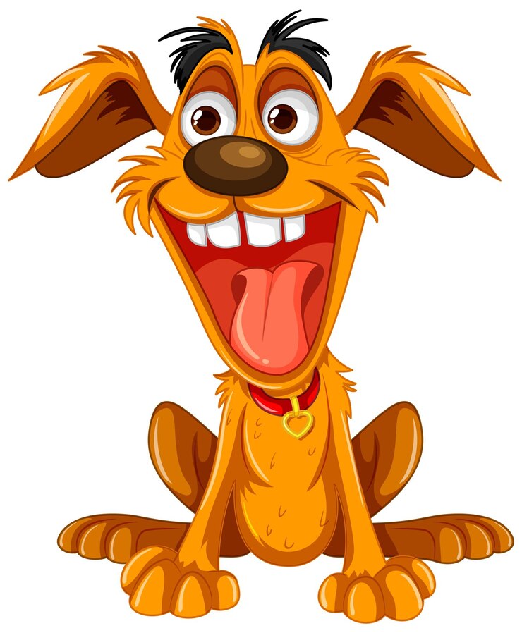 Vettore simpatico cartone animato giocoso cane pazzo