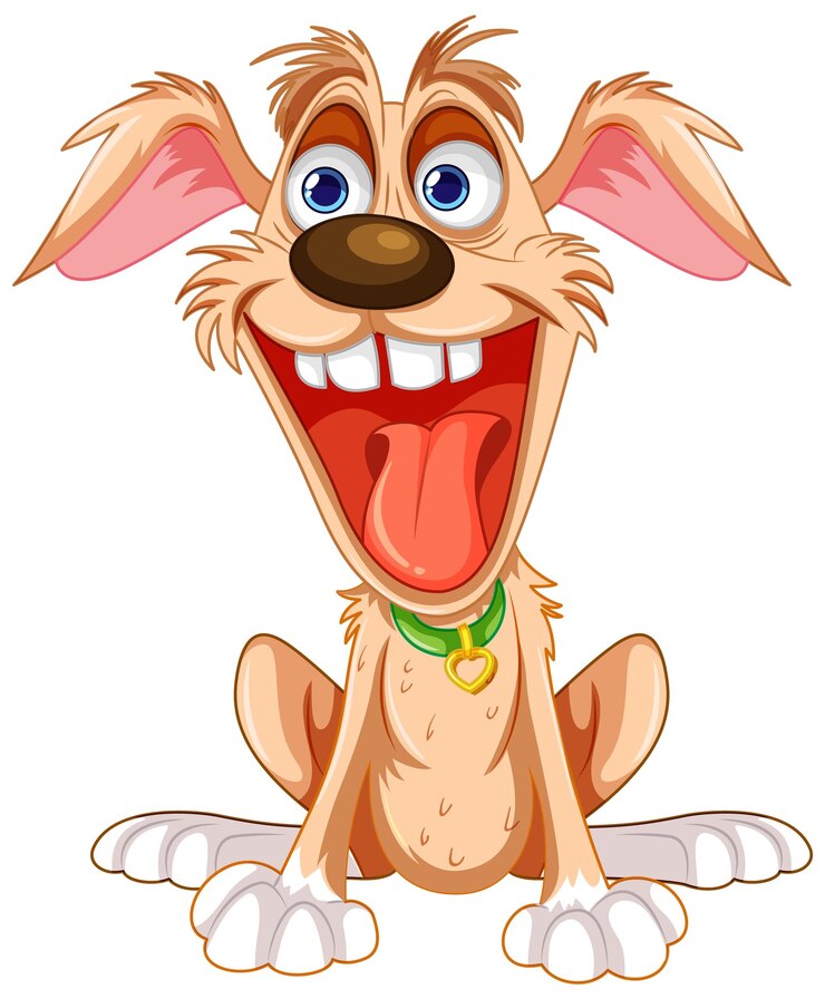 Vettore simpatico cartone animato giocoso cane pazzo