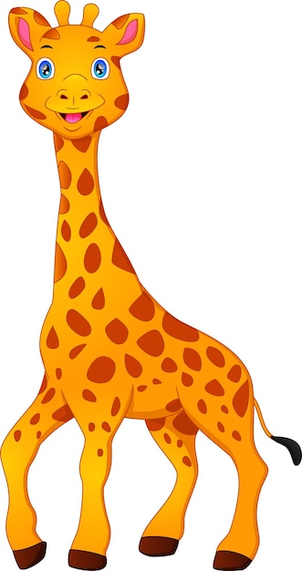 simpatico cartone animato giraffa su bianco