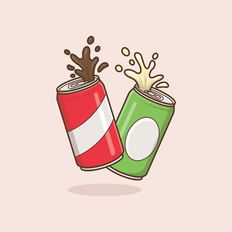 simpatico cartone animato illustrazione di bibita in scatola