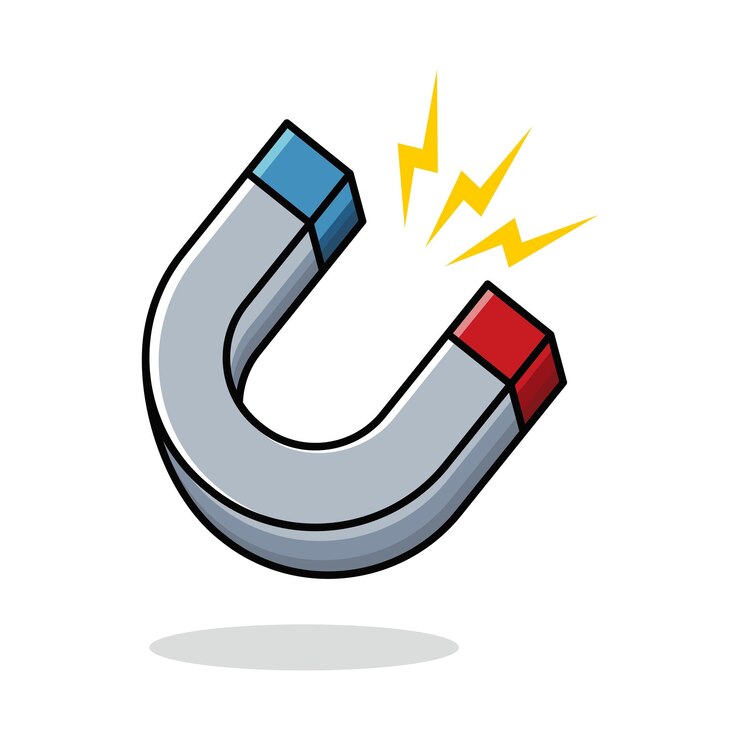 simpatico cartone animato magnete illustrazione vettoriale
