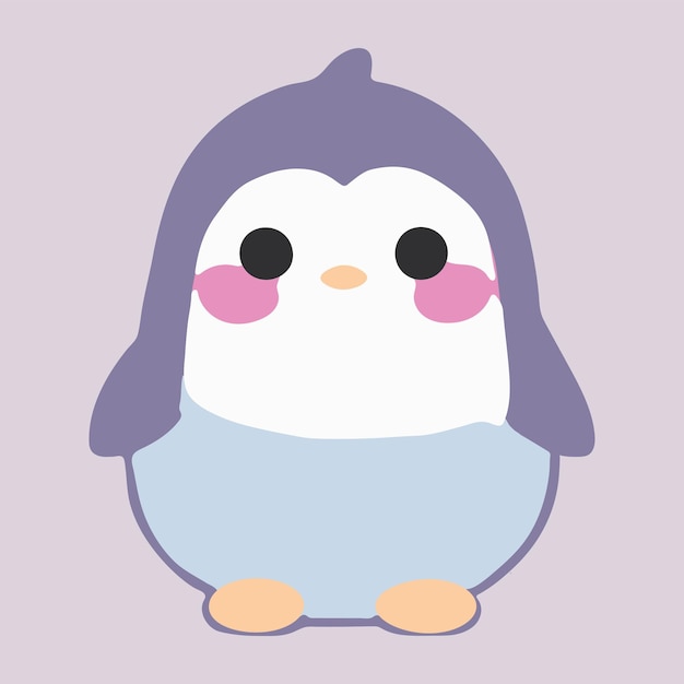 Simpatico cartone animato pinguino adorabile illustrazione di un animale bambino felice e divertente