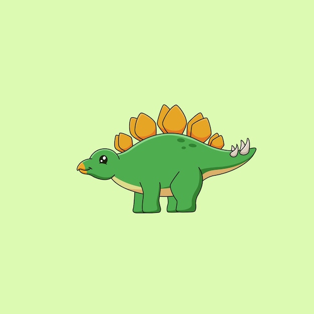 Simpatico cartone animato stegosauro illustrazione vettoriale