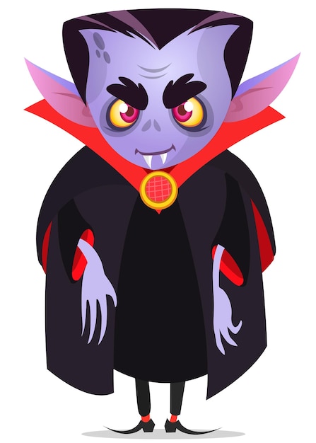 Simpatico cartone animato vampiro sorridente Illustrazione vettoriale