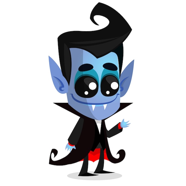 Simpatico cartone animato vampiro sorridente Illustrazione vettoriale
