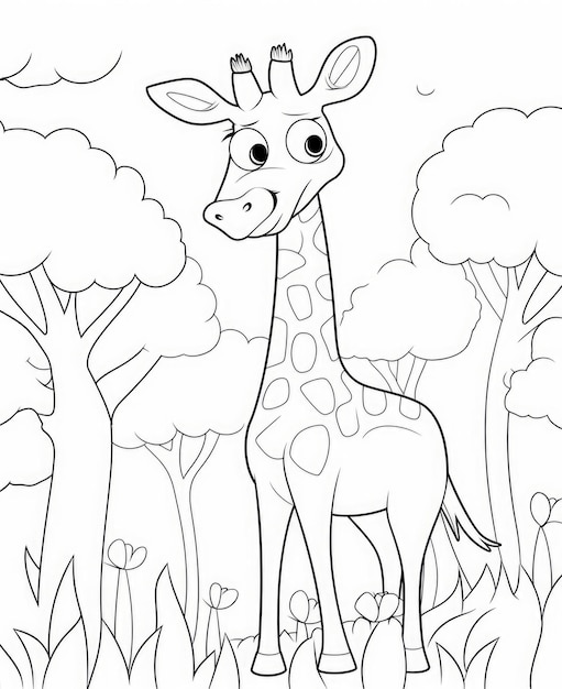 Simpatico cartone animato zebra da colorare per bambini
