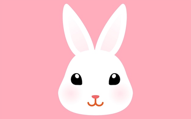 Simpatico coniglio bianco faccia sfondo rosa