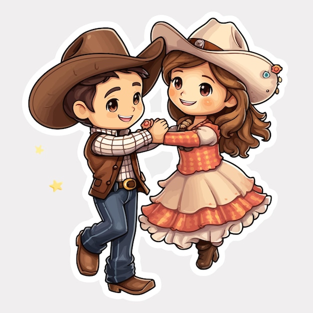 simpatico cowboy e carina cowgirl che balla