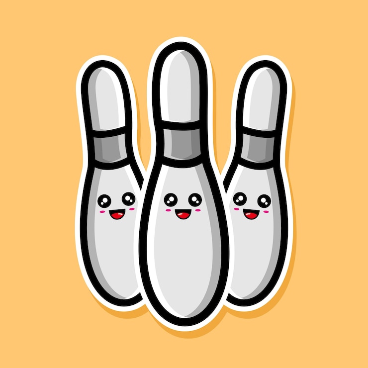 Vettore simpatico disegno del fumetto di bowling