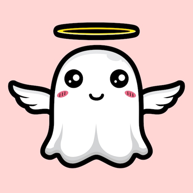 simpatico disegno del personaggio di un angelo fantasma