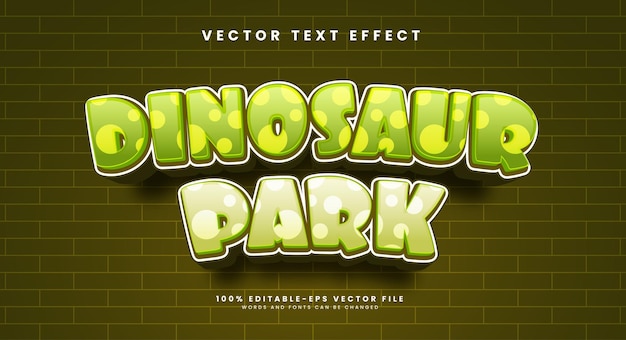 Simpatico effetto di stile di testo modificabile del parco dei dinosauri con cartone animato in stile fumetto