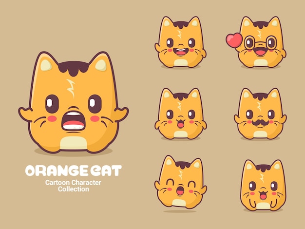 Simpatico gatto arancione personaggio dei cartoni animati animale illustrazione vettoriale