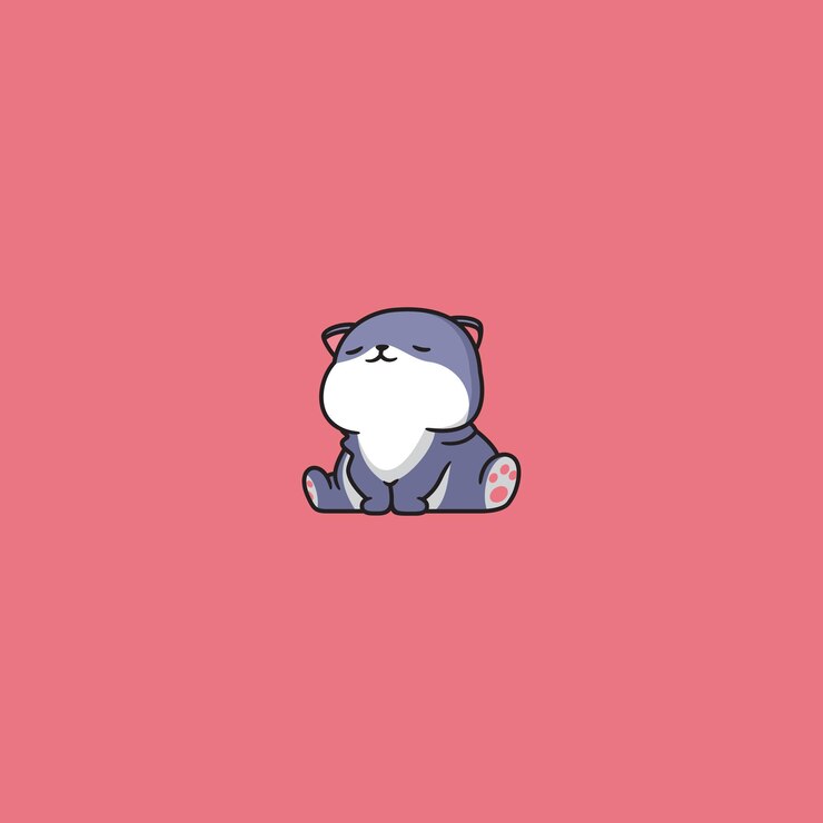Vettore simpatico gatto assonnato mascotte logo design