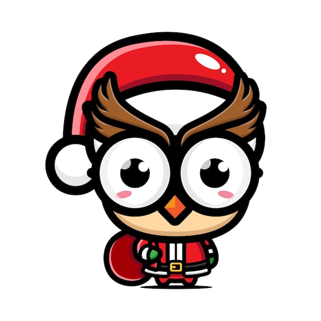 simpatico gufo sta festeggiando il natale