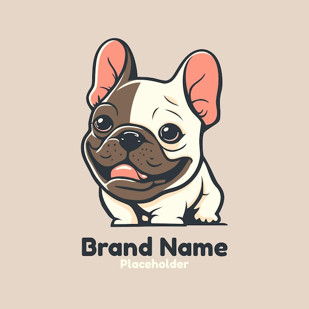 Simpatico logo del cane bulldog francese