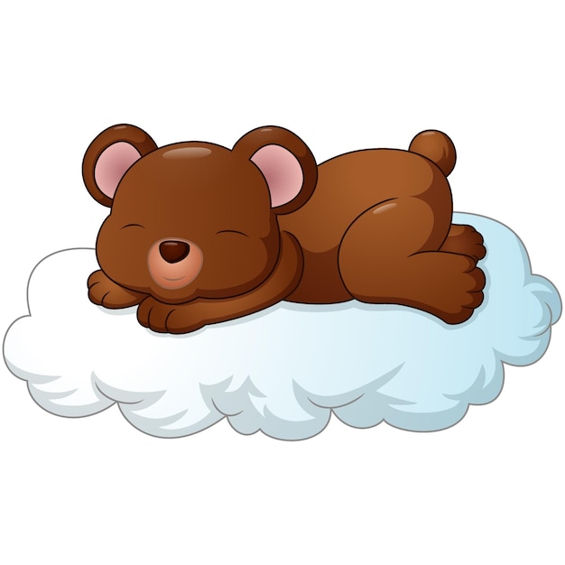 Simpatico orsetto che dorme sulle nuvole