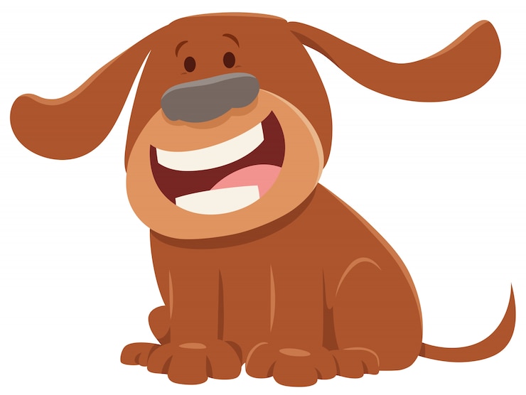 Vettore simpatico personaggio dei cartoni animati cane o cucciolo