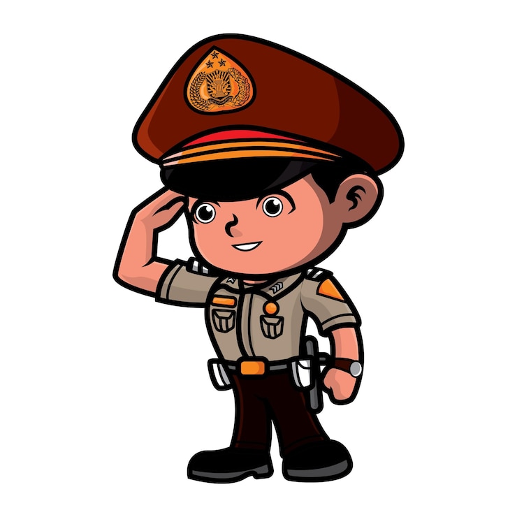 Simpatico personaggio dei cartoni animati poliziotto