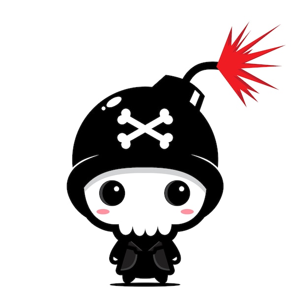 simpatico personaggio del cranio della bomba
