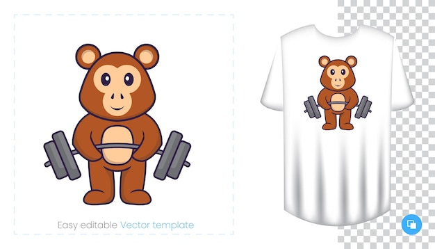 Simpatico personaggio di scimmia. Stampe su magliette, felpe, custodie per cellulari, souvenir.