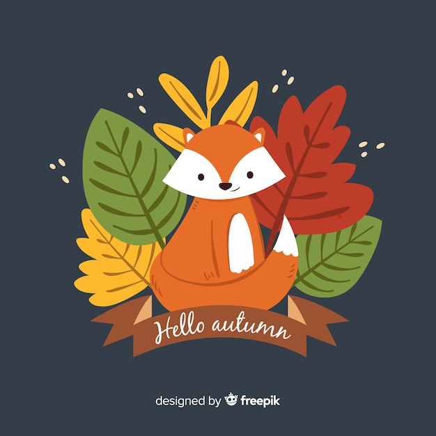 Simpatico sfondo autunnale con animali