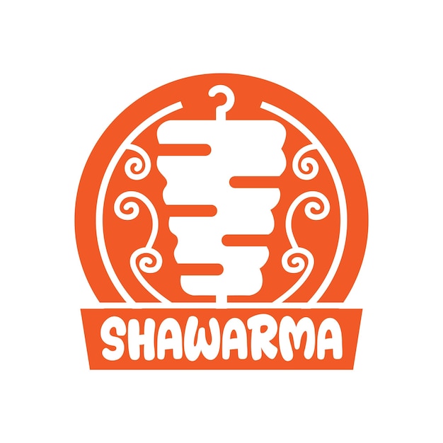 Simple Doner Shawarma Logo Design con contorno di fumo