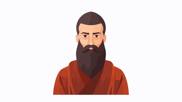 Vettore simple flat vector monk iconica del profilo personale