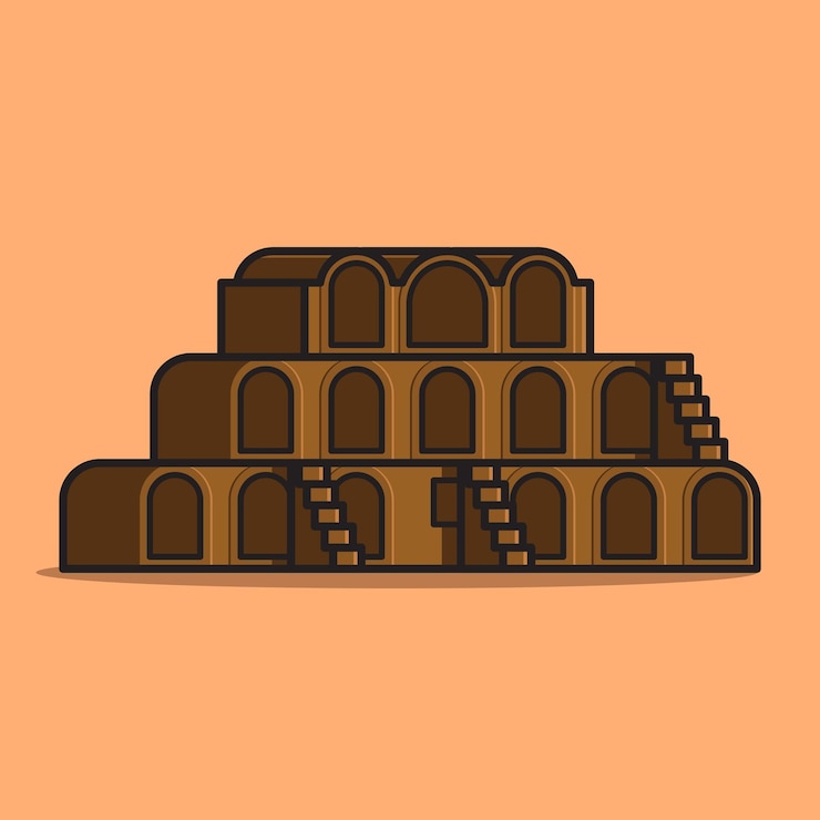 Vettore simple ksar of ouleds north africa cartoon vector illustration collection of traditional house
