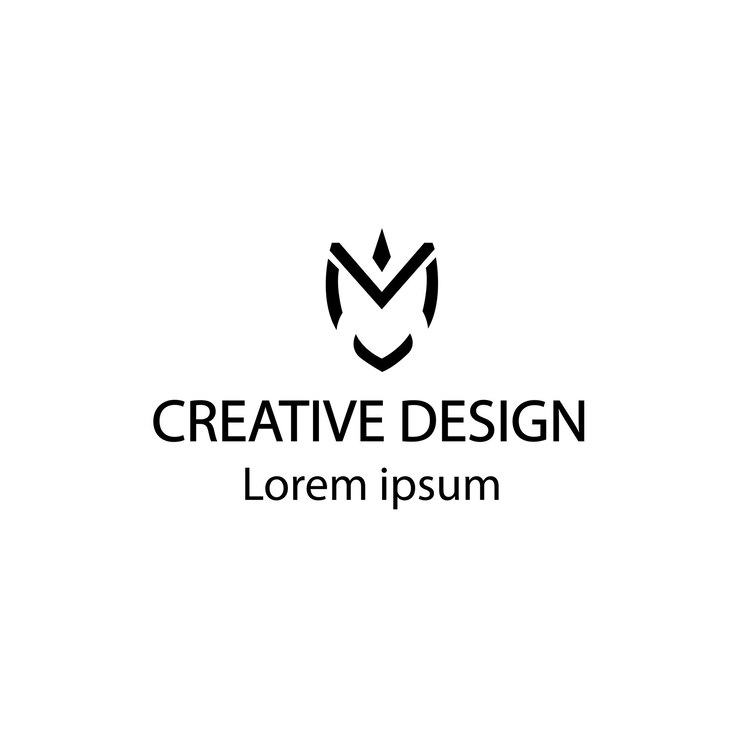 Vettore simple luxury king logo lettera creativa m