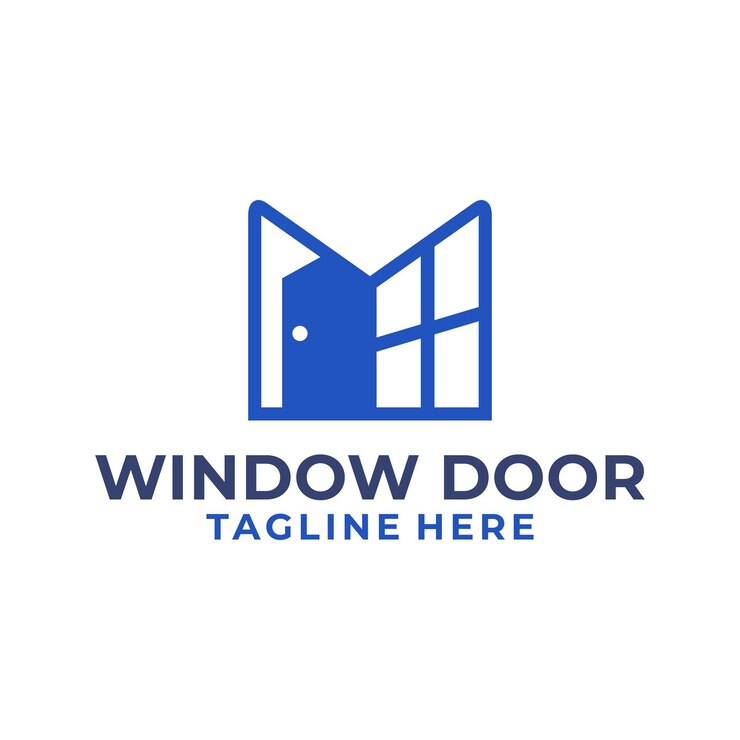 Simple Window and Door Logo Design (Design semplice del logo delle finestre e delle porte)