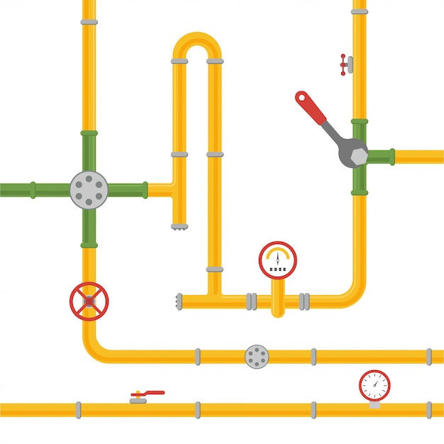 Sistema di tubazioni per l'ammissione di olio, acqua o gas.
