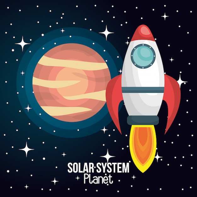 sistema solare nave razzo isolato