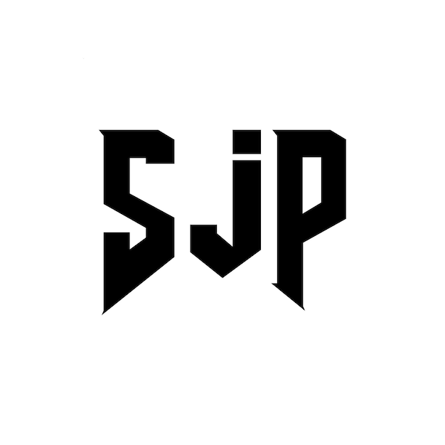 SJP letter logo design per società tecnologica SJP logo design combinazione di colori bianco e nero SJP logo SJP vettore SJP design SJP icona SJP alfabeto SJP tipografia logo design