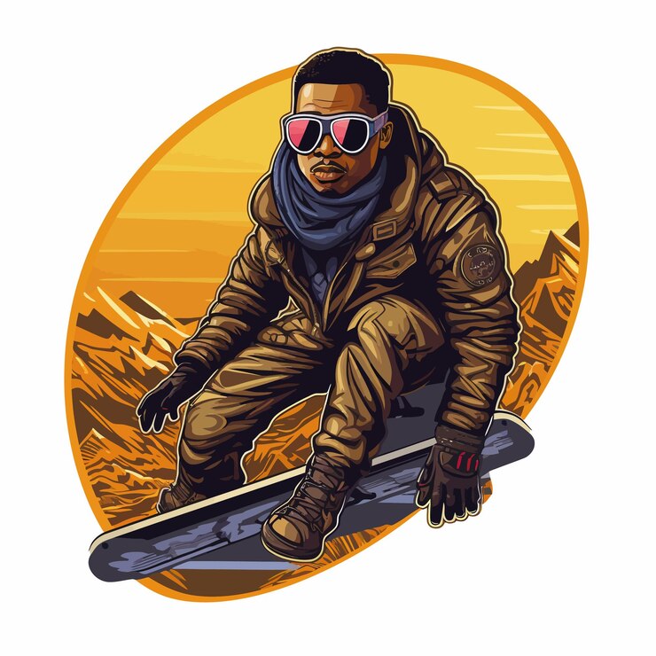 Vettore skateboard dei cartoni animati