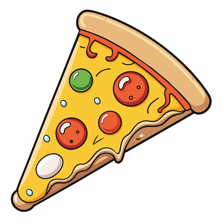 Vettore slice of pizza in stile cartone animato icon vector clipart illustrazione