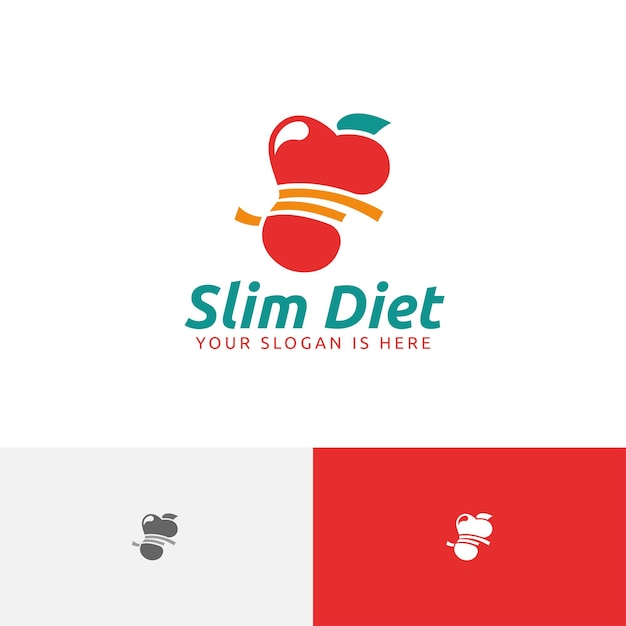 Slim Dieta Salute Cibo Frutta Vita sana Logo