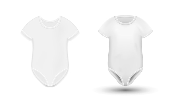 Slim e 3D White Half Sleeve Baby Bodysuit Mockup