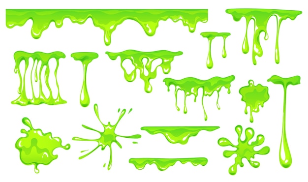 Slime gocciolare muco gelatina liquido verde splatter concetto astratto tossico design grafico