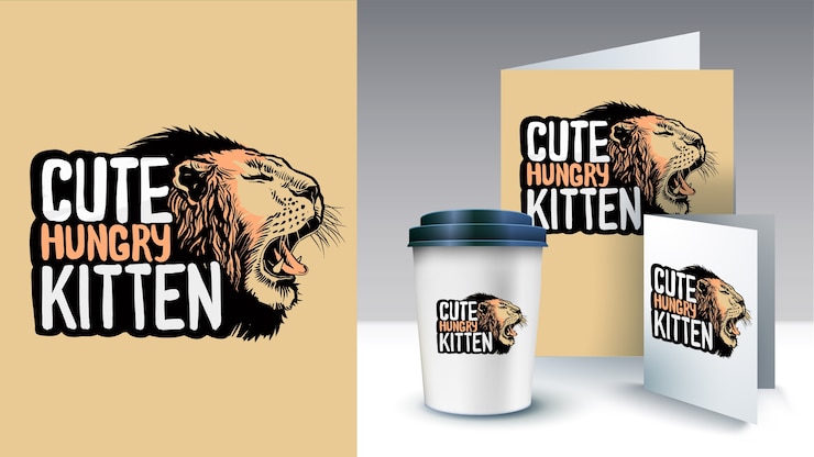 Vettore slogan disegnato a mano con illustrazione di stile testa di leone ringhiante. poster e merchandising.