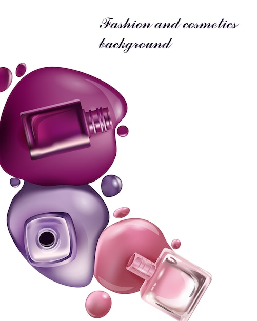Smalto per unghie Sfondo di bellezza e cosmetici Utilizzare per volantino pubblicitario opuscolo banner Vector