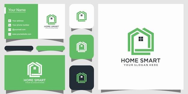 smart home logo design moderno semplice premium