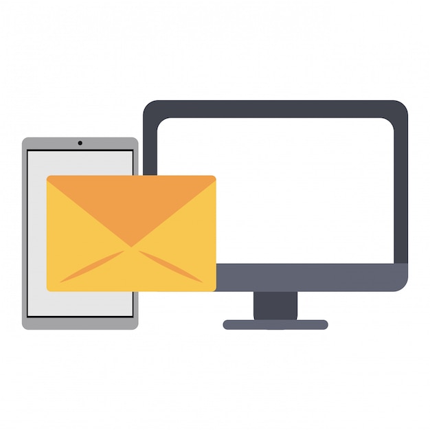 smartphone che invia email al computer