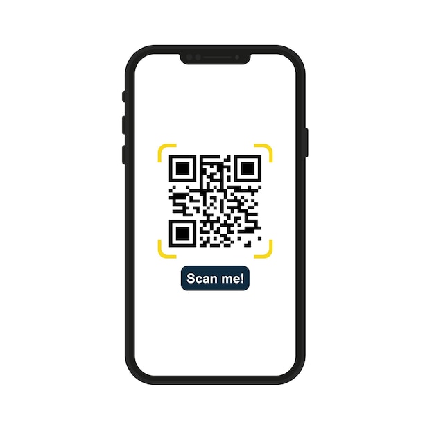 Smartphone che scansiona il codice qr. Vettore in design piatto