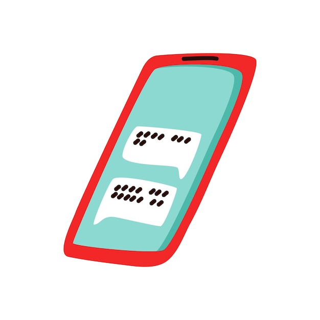 Smartphone colorato disegnato a mano in stile piatto