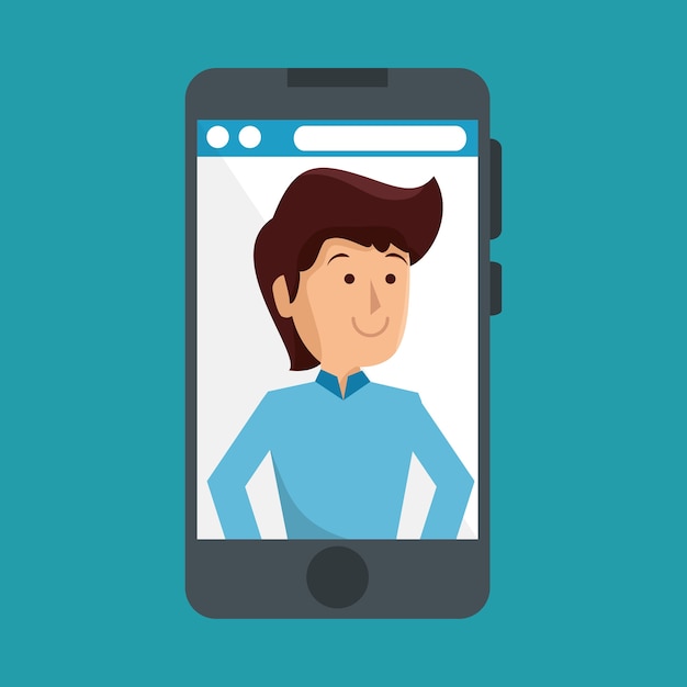 Smartphone con icona utente