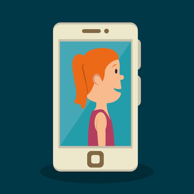 smartphone con progettazione dell&#39;illustrazione di vettore dell&#39;icona della persona