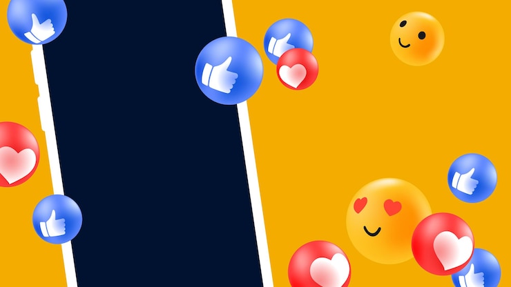 Vettore smartphone con reazioni emotive in volo. illustrazione vettoriale