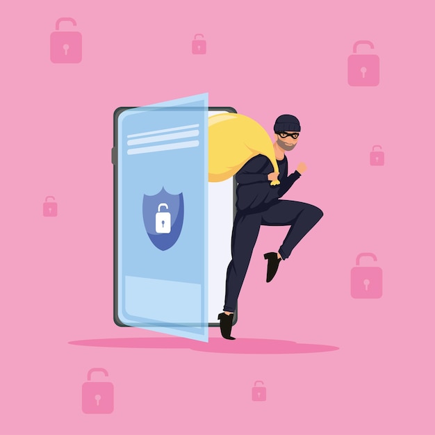 Smartphone di attacco hacker